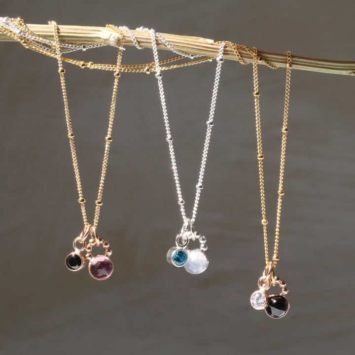 one of a kind charm necklaces in sterling silver or 14k gold filled