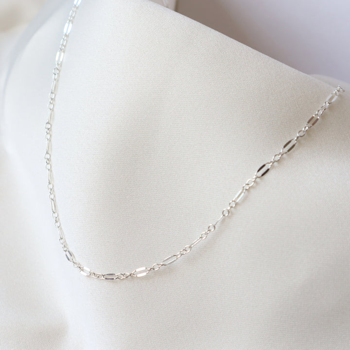 Glimmer chain necklace long short dainty chain necklace in sterling silver or 14k gold filled