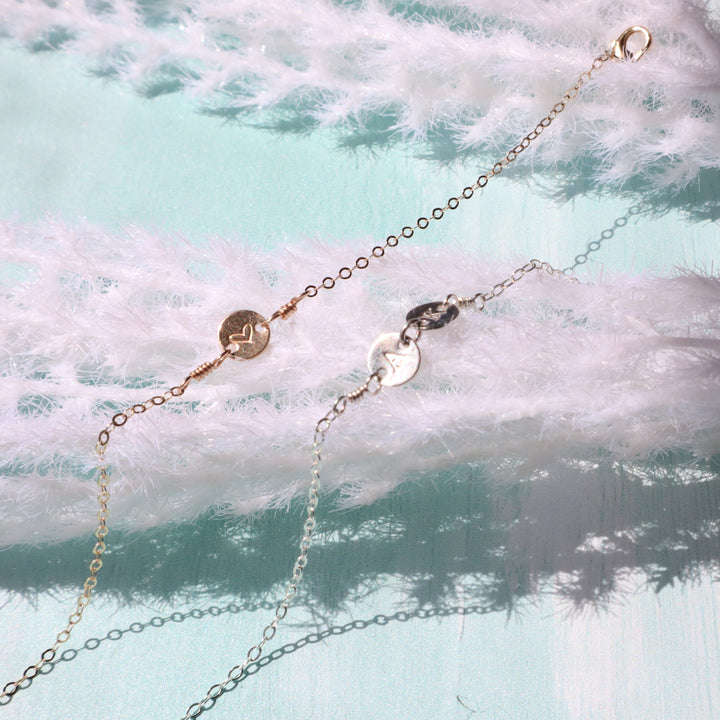 personalized letter bracelets in sterling silver or 14k gold filled