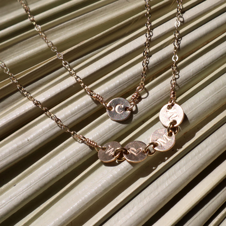 personalized letters necklace in sterling silver or 14k gold filled