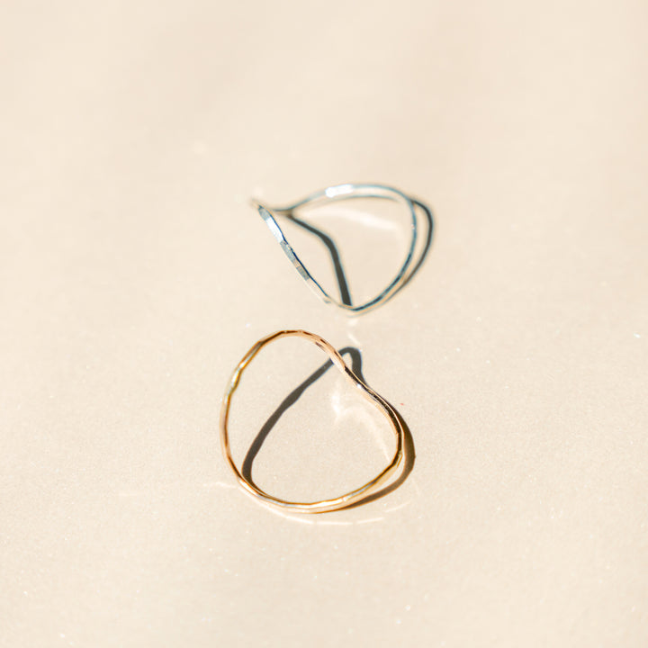 Curved stacking ring in sterling silver or 14k gold filled