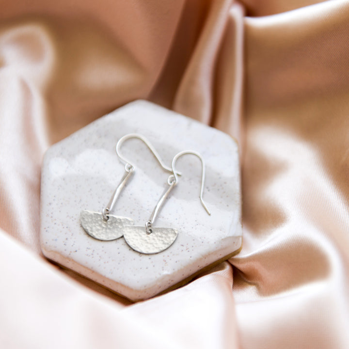 Cleopatra half moon crescent earrings in sterling silver or 14k gold filled by Blossom and Shine