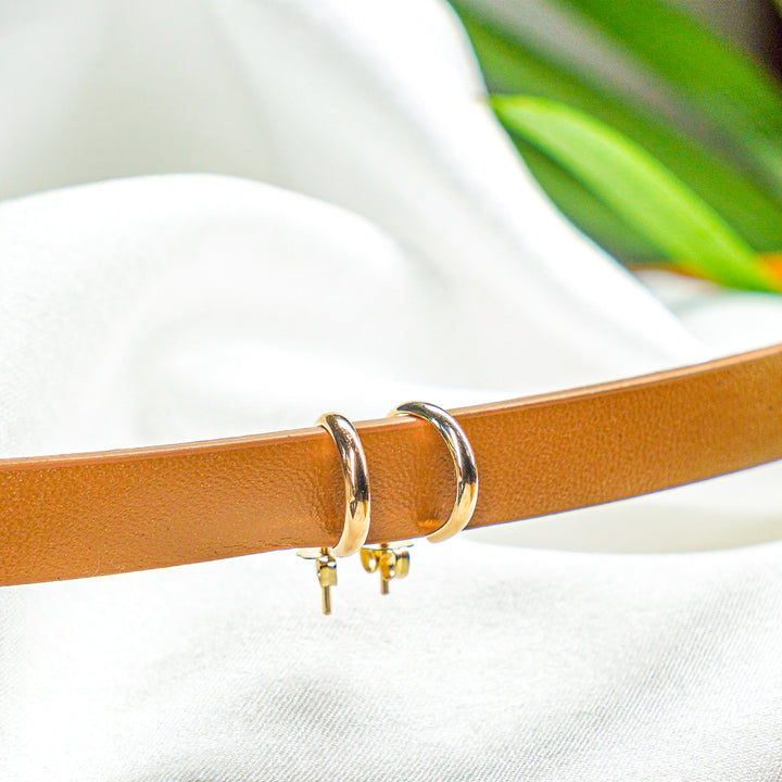 Ear hugger hoop earrings in smooth, hammered or beaded texture and sterling silver or 14k gold filled
