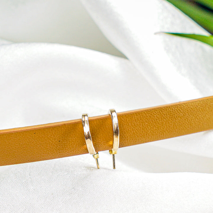 Ear hugger hoop earrings in smooth, hammered or beaded texture and sterling silver or 14k gold filled