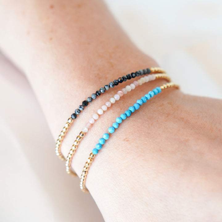 Gemstone bracelet in sterling silver or 14k gold filled