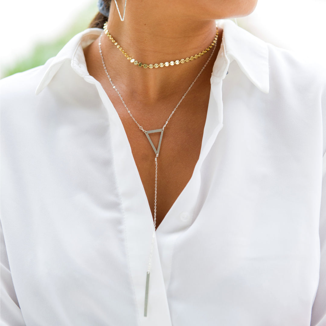 Open Triangle Y Necklace