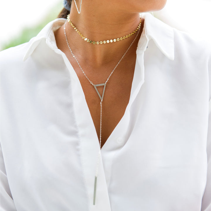 Open Triangle Y Necklace