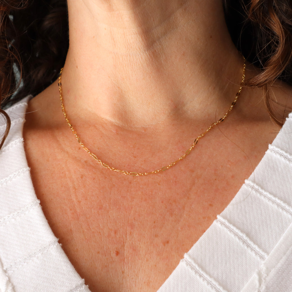 Glimmer chain necklace long short dainty chain necklace in sterling silver or 14k gold filled
