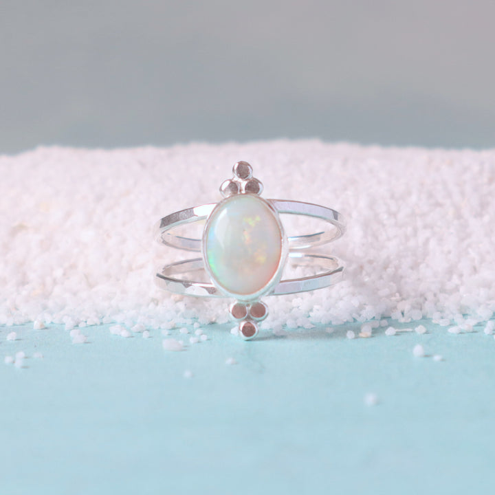 one of a kind opal gemstone sterling silver ring