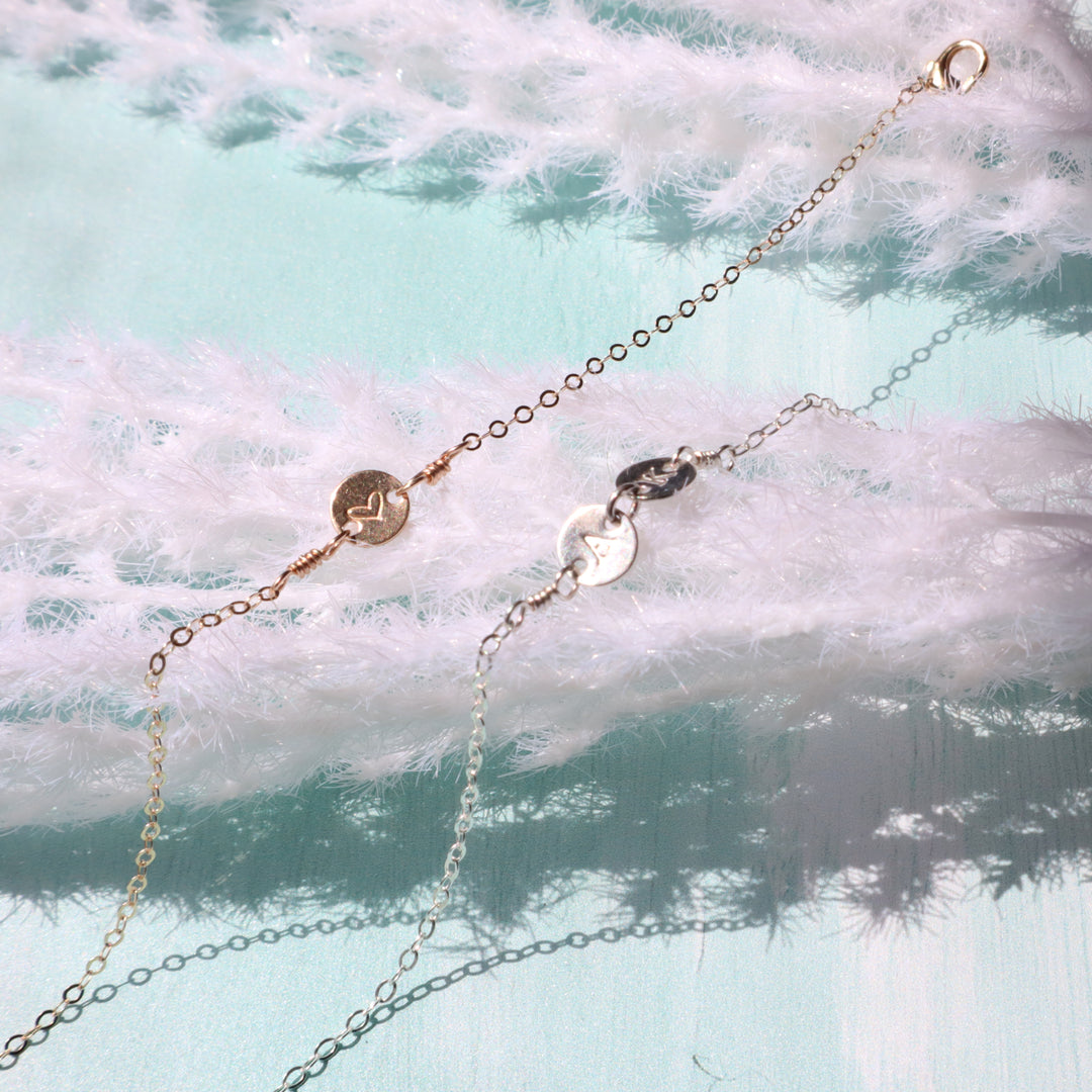 personalized letter bracelets in sterling silver or 14k gold filled