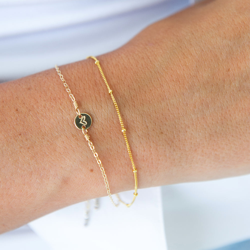 personalized letter bracelets in sterling silver or 14k gold filled