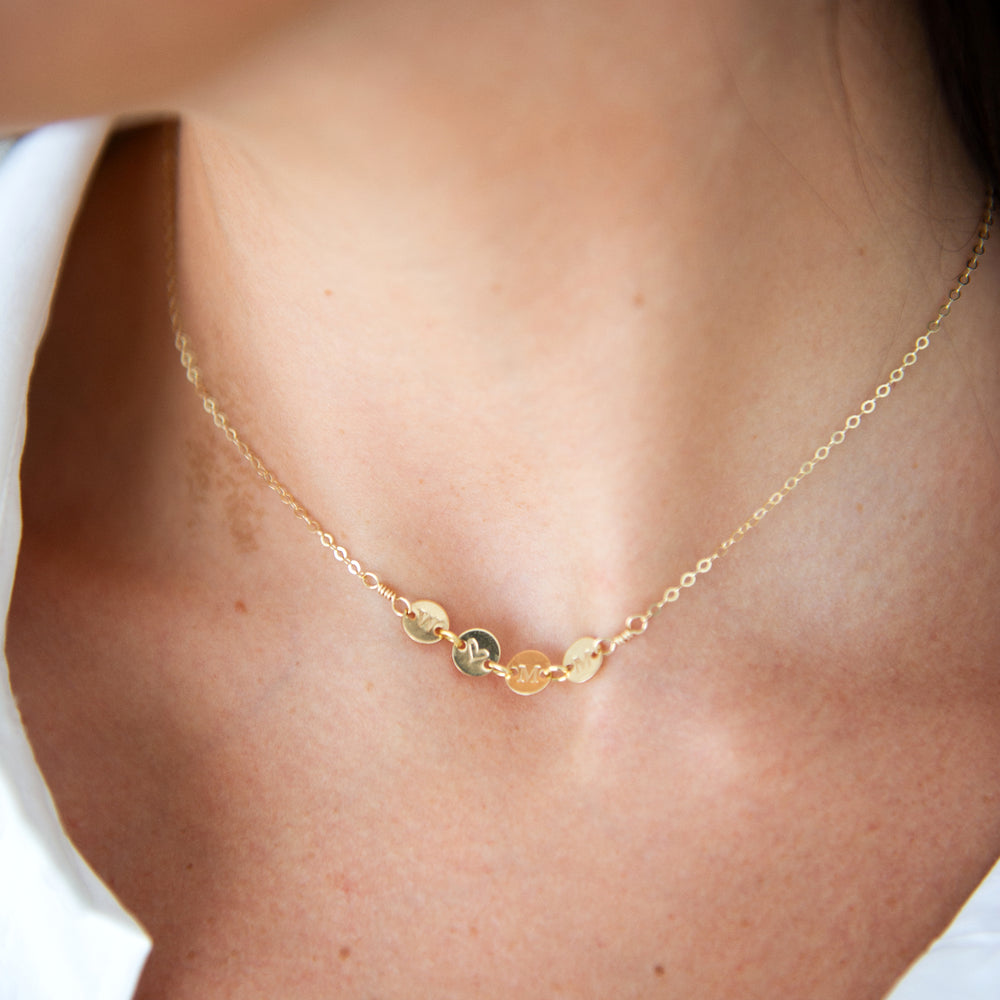 personalized letters necklace in sterling silver or 14k gold filled