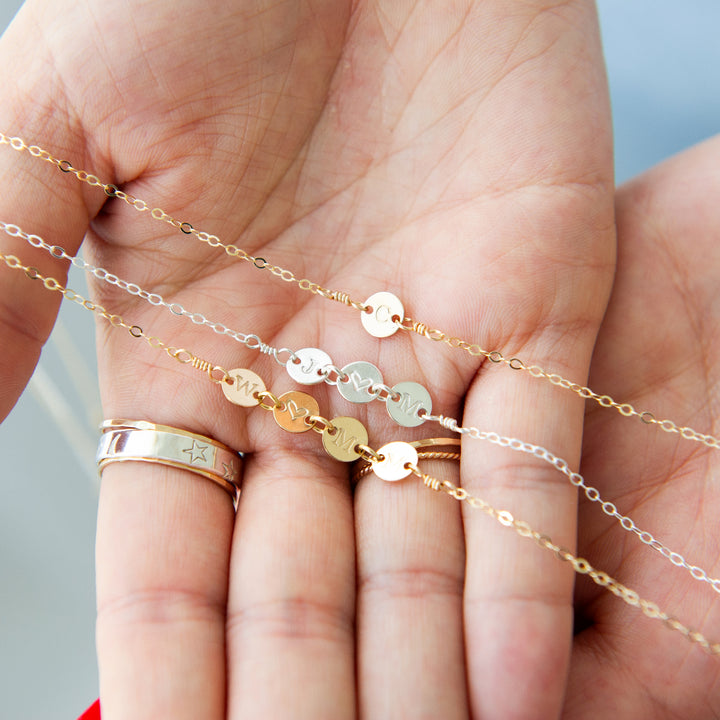 personalized letters necklace in sterling silver or 14k gold filled