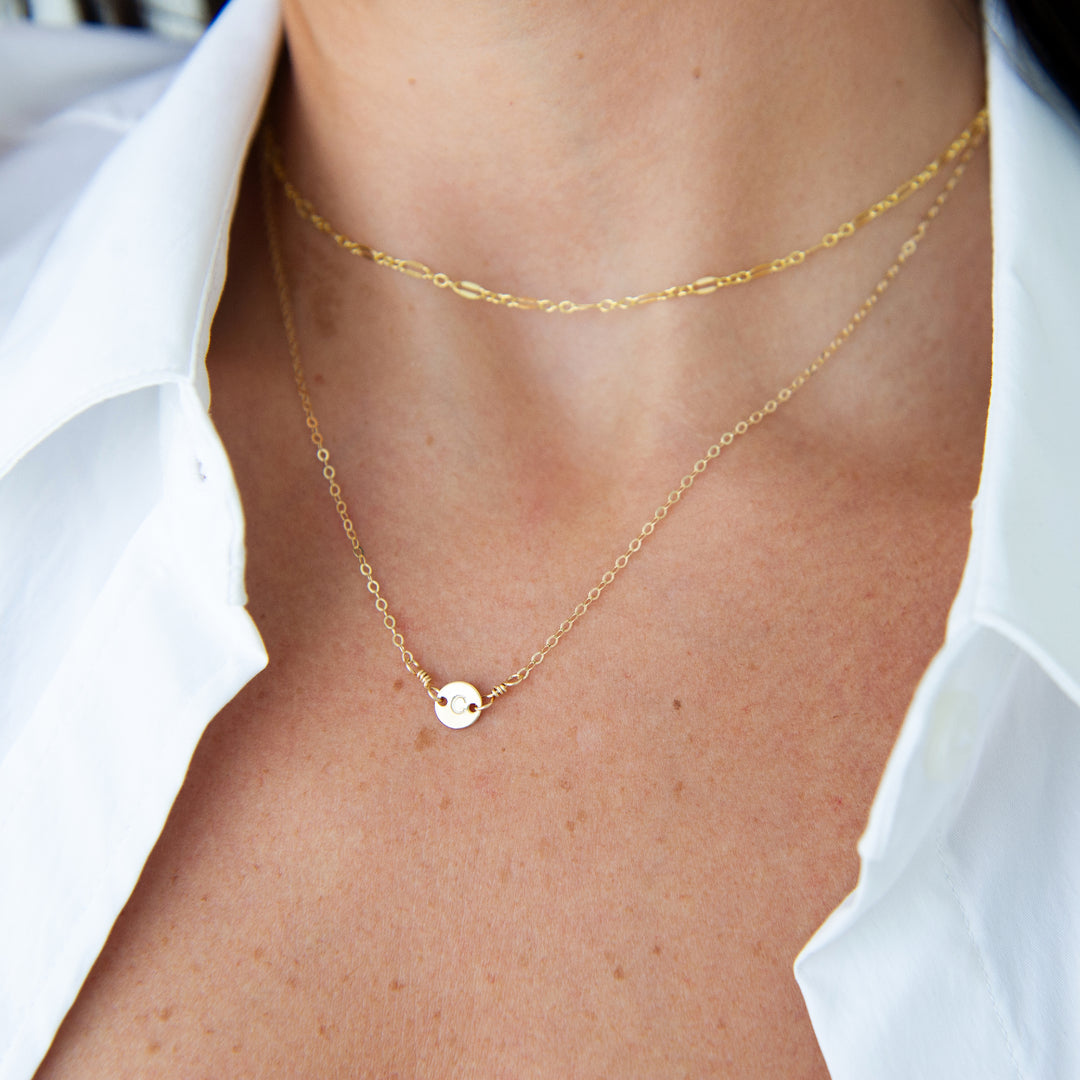 personalized letters necklace in sterling silver or 14k gold filled