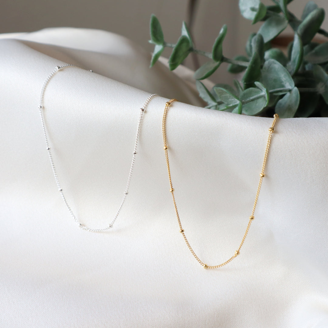 twinkle chain necklace and dewdrop choker necklace layered necklace set in turquoise, lapis, amethyst, pink opal, african jade or snow flake jasper and sterling silver or 14k gold filled