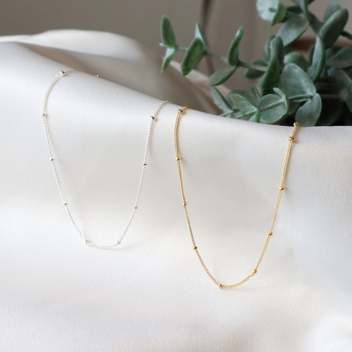 twinkle chain necklace and dewdrop choker necklace layered necklace set in turquoise, lapis, amethyst, pink opal, african jade or snow flake jasper and sterling silver or 14k gold filled