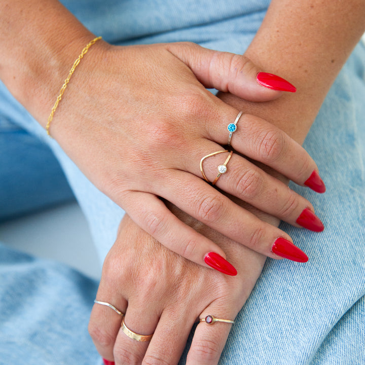 CZ colored stacking rings birthstone ring twinkle rings