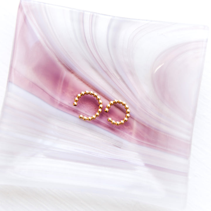 Beaded cartilage ear cuff in sterling silver or 14k gold filled and small and large sizes by Blossom and Shine