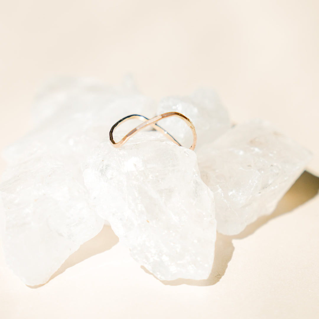Curved stacking ring in sterling silver or 14k gold filled