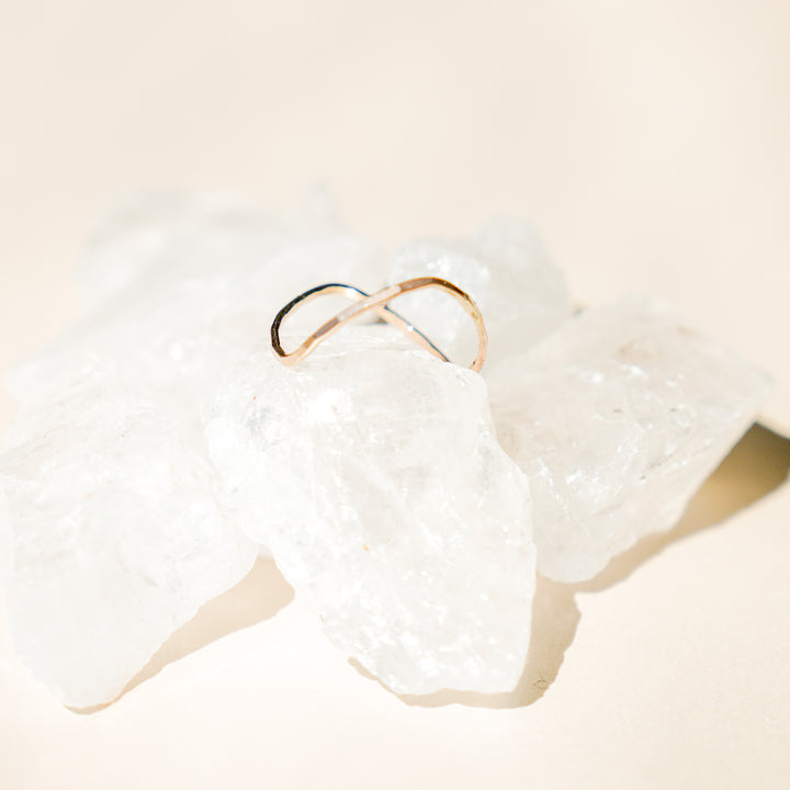 Curved stacking ring in sterling silver or 14k gold filled