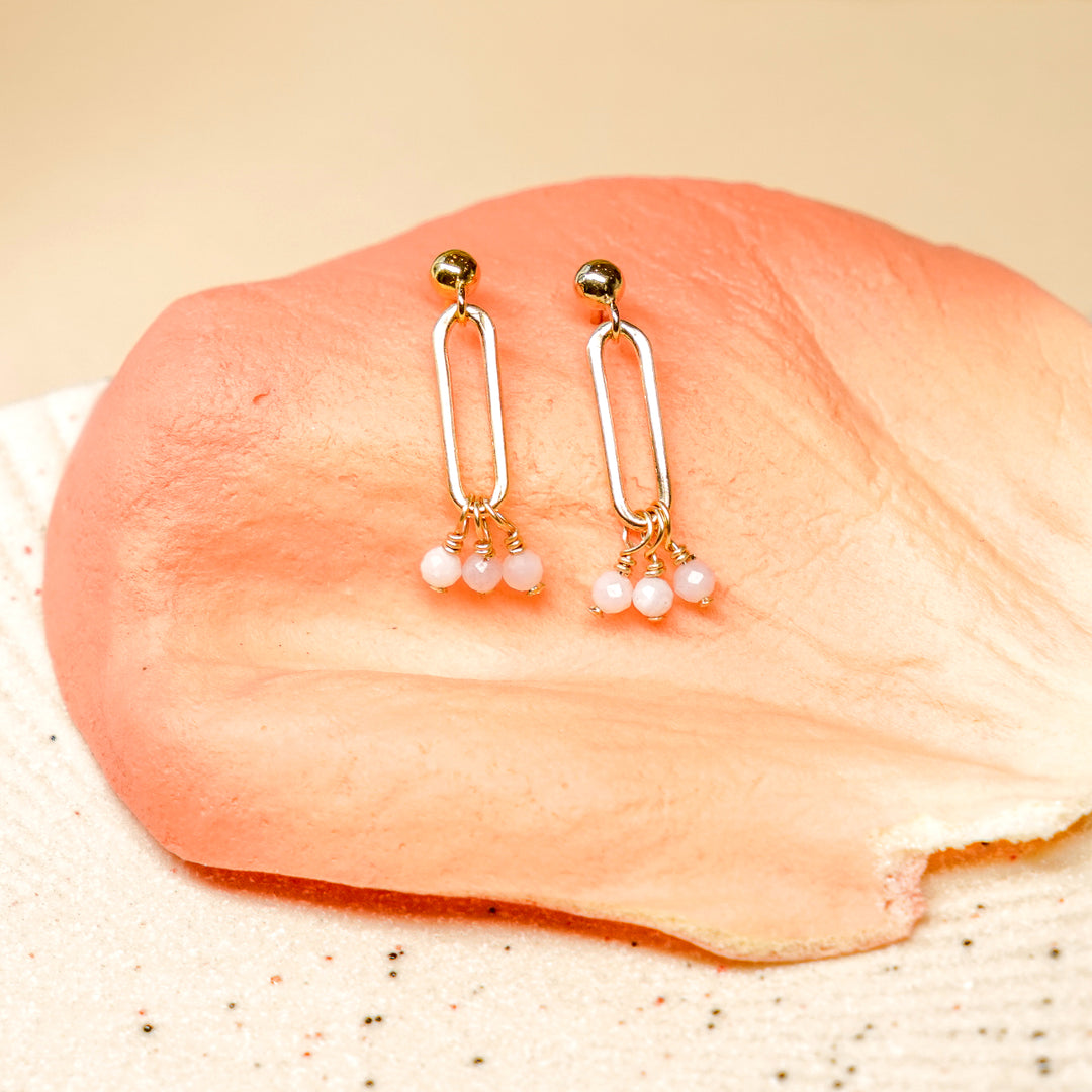Gemstone stud earrings in sterling silver or 14k gold filled