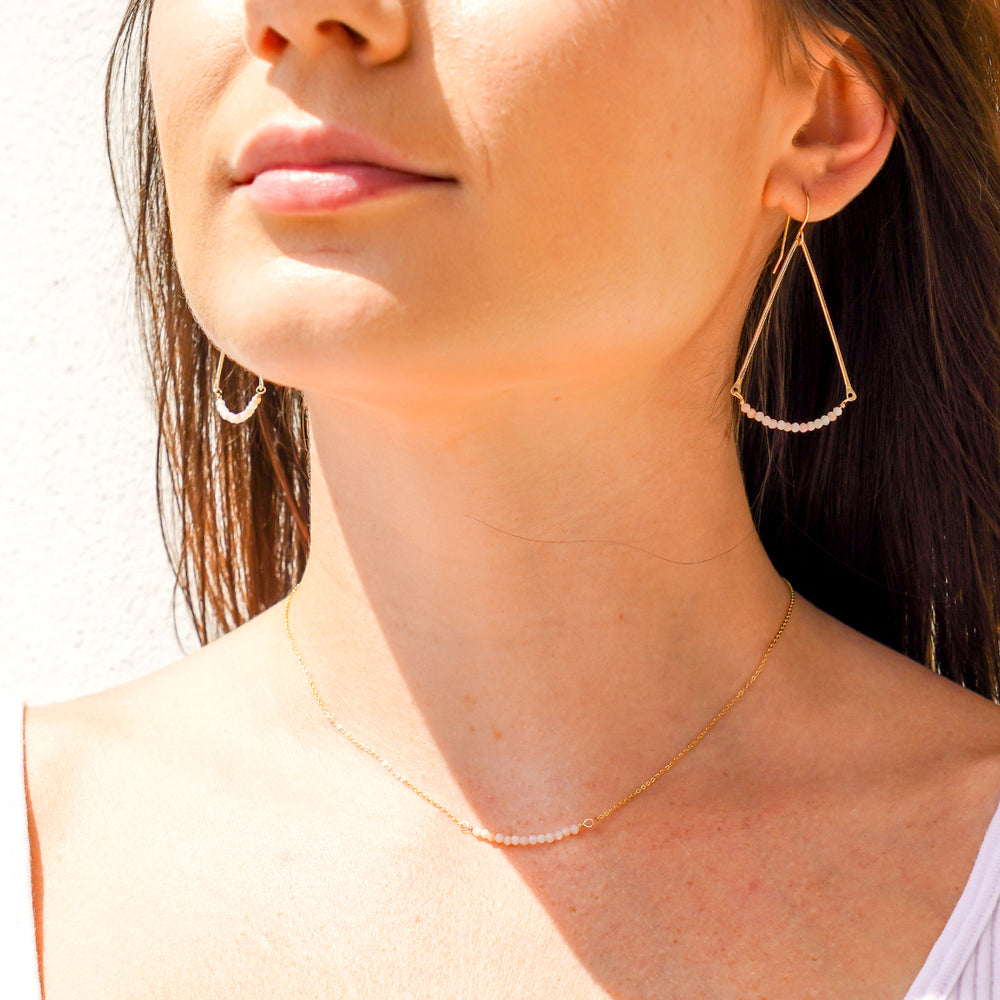 Dainty gemstone necklace in sterling silver or 14k gold filled